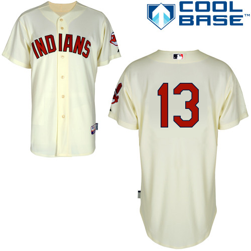 Asdrubal Cabrera #13 MLB Jersey-Cleveland Indians Men's Authentic Alternate 2 White Cool Base Baseball Jersey